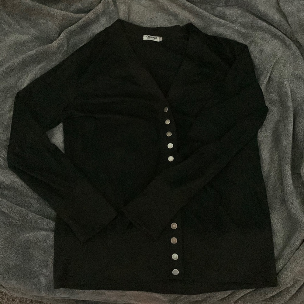 Black Button-up Cardigan